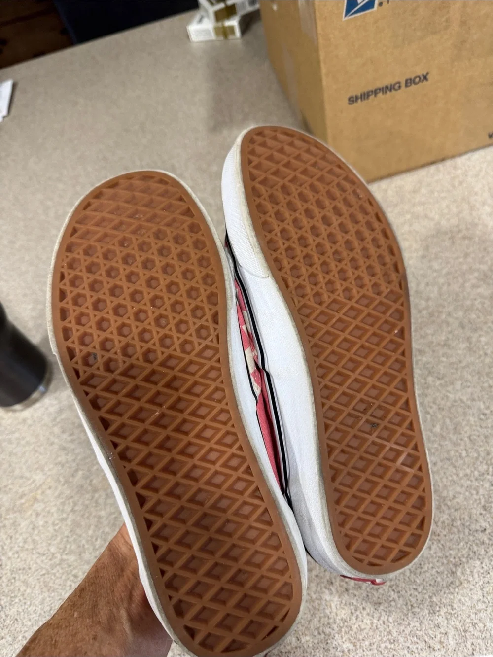 Vans Pink Checkerboard Lace-Up Canvas Sneakers - Picture 3 of 4